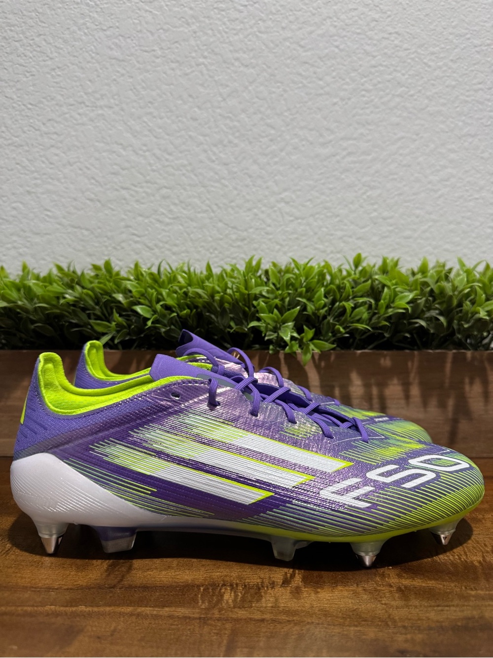 adidas F50 Elite SG Soccer Cleats Purple Rush/White/lemon JH7633 Men’s Size 10